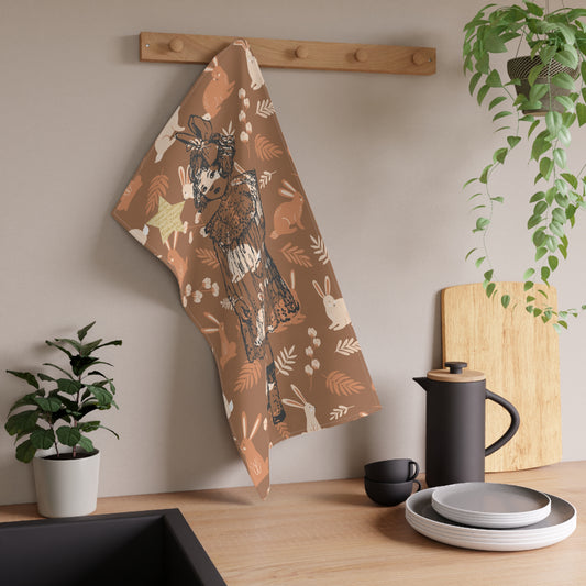 Vintage Girl & Bunnies Tea Towel