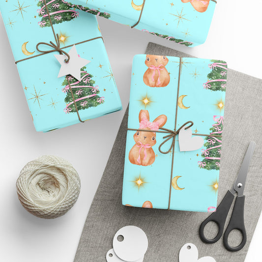 Christmas Bunny Wrapping Paper Roll — Cute Holiday Gift Wrap