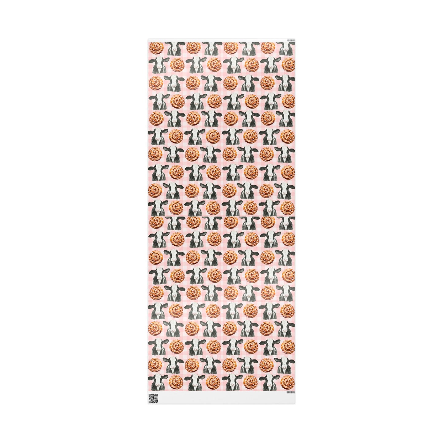 Cinnamon Roll & Cow Pattern Wrapping Paper — Cute Gift Wrap