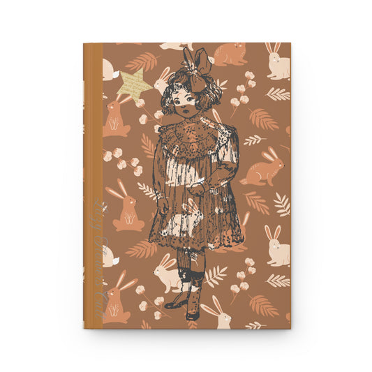 Hardcover Journal — Vintage Bunny Pattern Notebook (Matte)