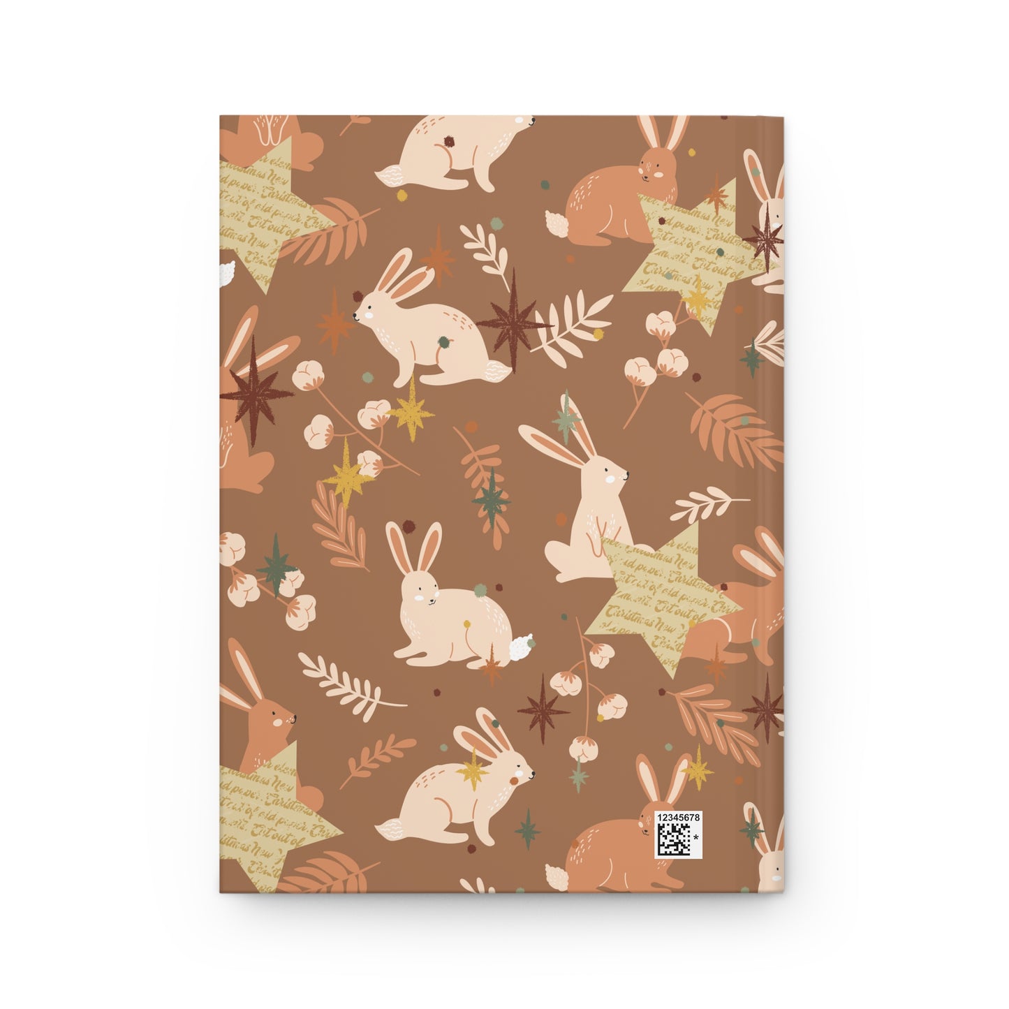 Hardcover Journal — Vintage Bunny Pattern Notebook (Matte)