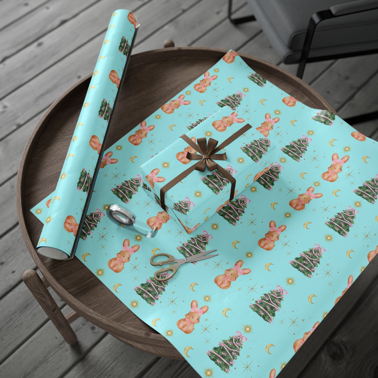 Christmas Bunny Wrapping Paper Roll — Cute Holiday Gift Wrap